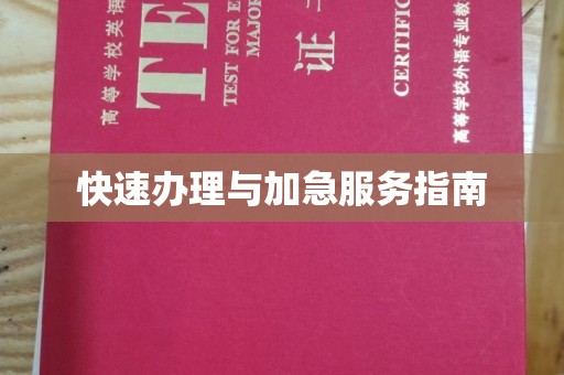 汉滨快速办理与加急服务指南
