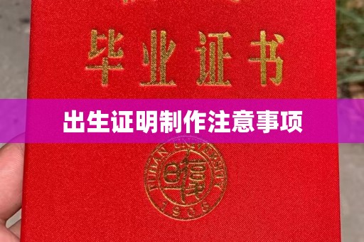 汉滨出生证明制作注意事项